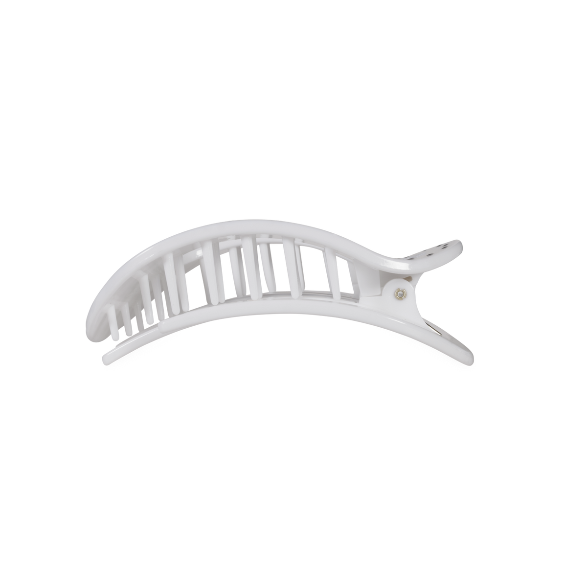White Polka Dot Flat Round Hair Clip| Medium