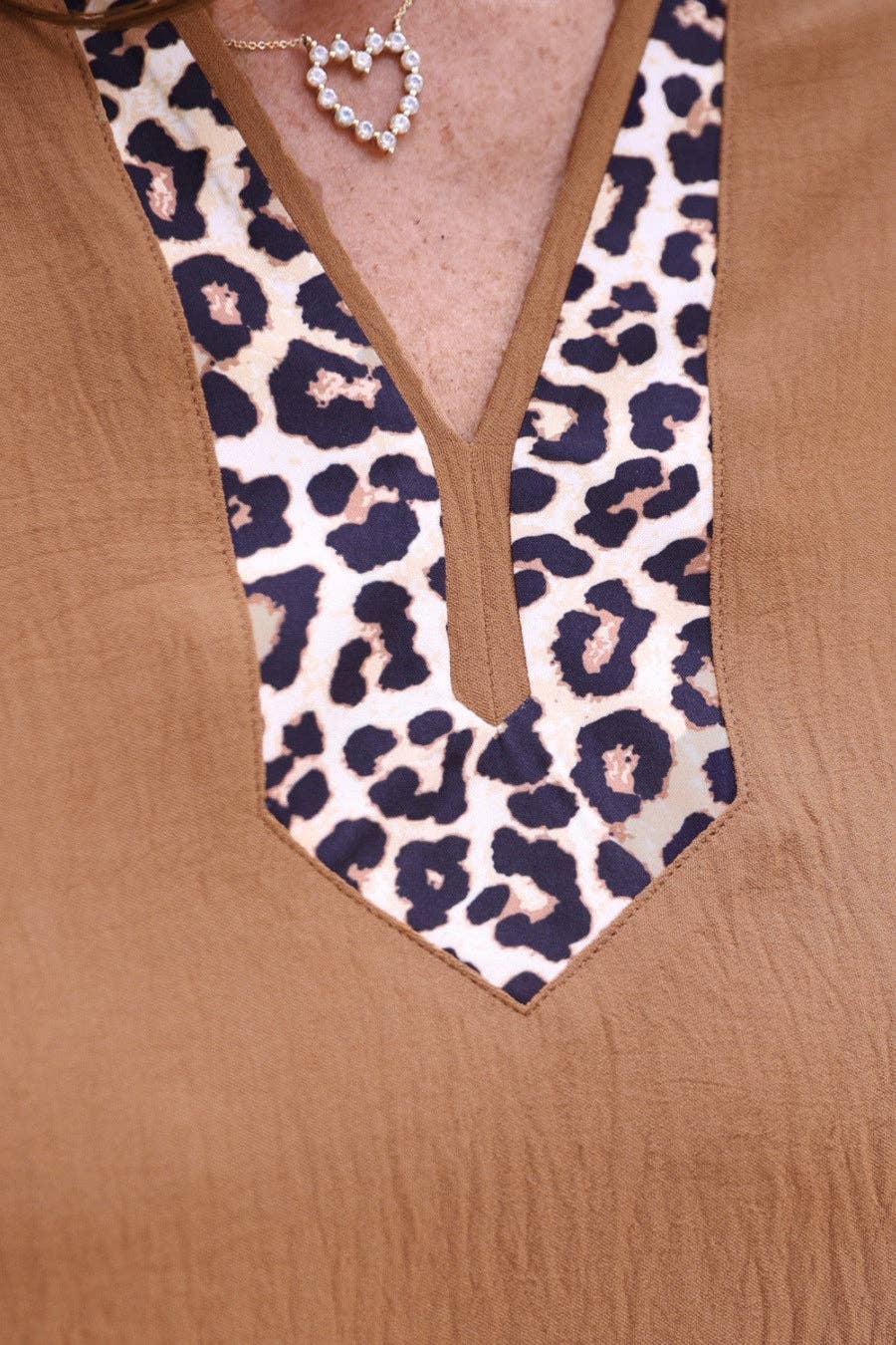Leopard Flutter Sleeve Blouse