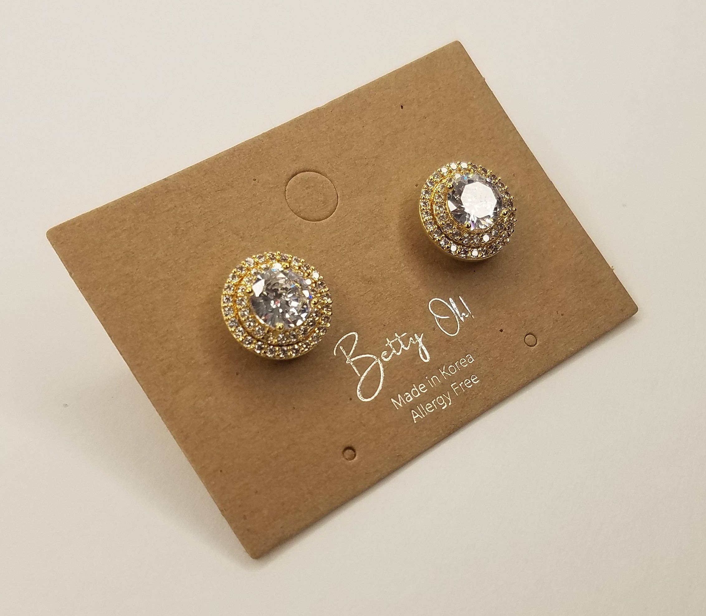 Cubic Zirconia Round Post Earring