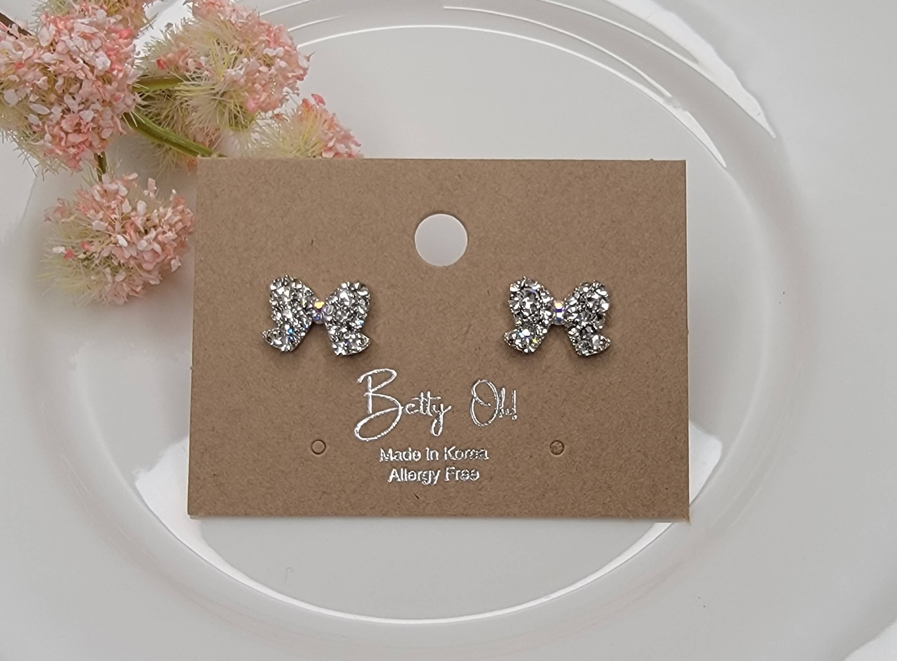 Small Bow Crystal Earrings