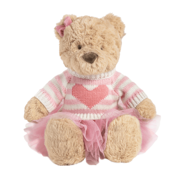 Mud Pie Heart Sweater Bear Plush
