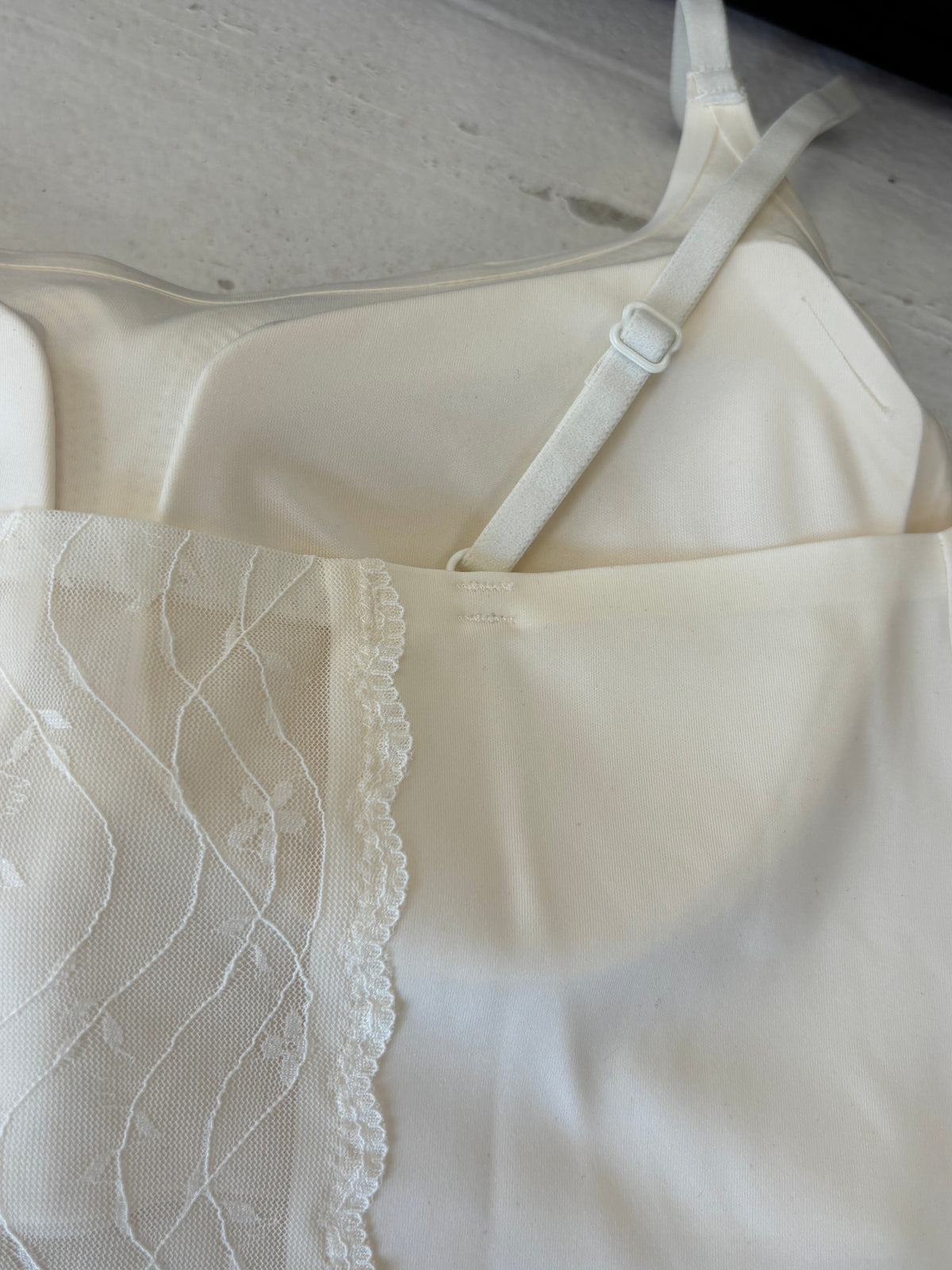 Cami w/ Floral Lace Back Panel