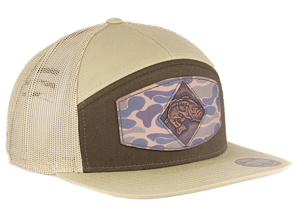 Bass Camo Brown Leather Patch Hat