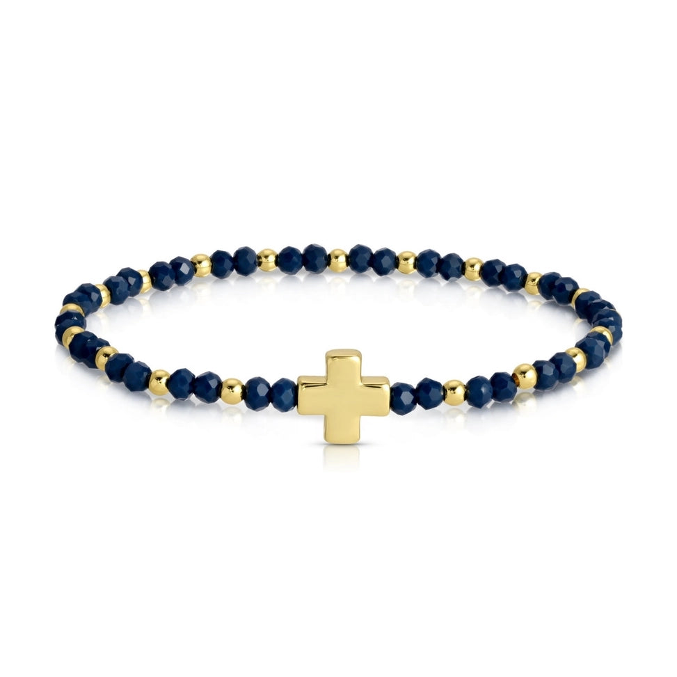 4mm Crystal Stretch Bracelets w/ Cross