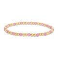 Gold Beaded Bracelet w/ Colorful Crystals