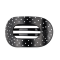 Black Polka Dot Flat Round Hair Clip| Large