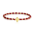 4mm Crystal Stretch Bracelets w/ Cross