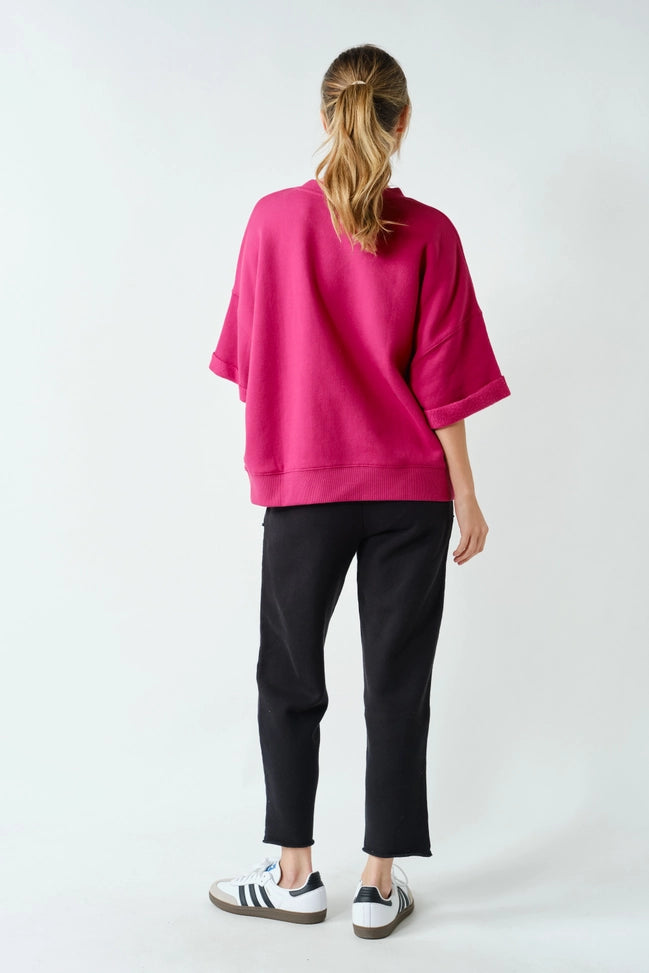 Malibu Drop Shoulder Top | Plum Pink