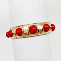 Gold Red Studded Bracelet