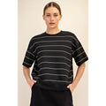 Scuba SS Striped Top | Black/Cream