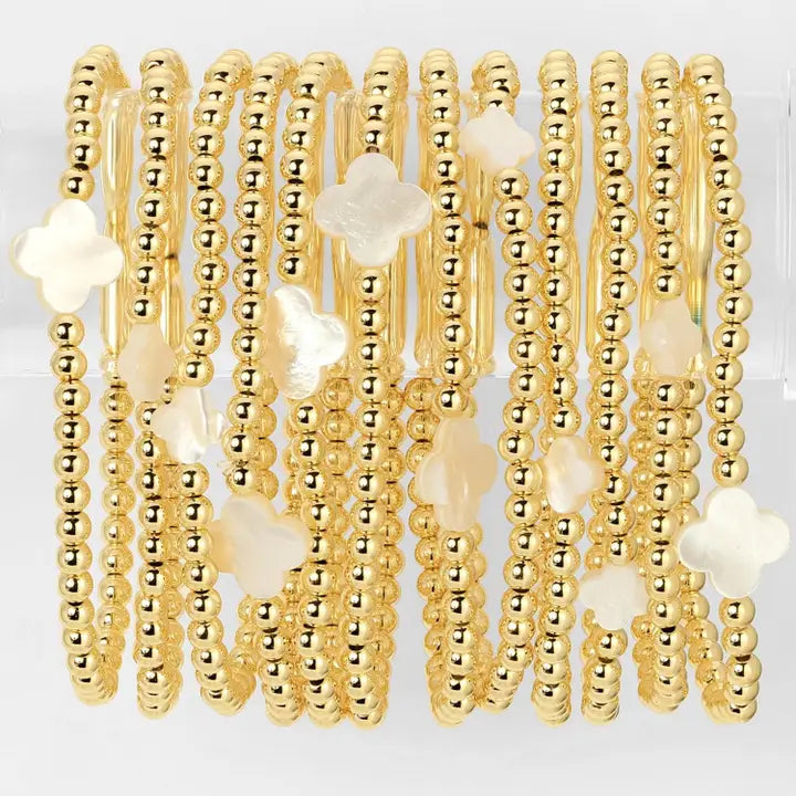 4mm Gold Beaded Bracelet