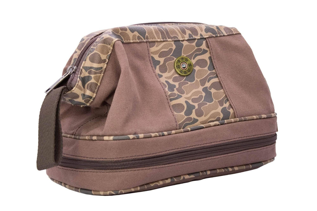 Shot Shell Brown Canvas Toiletry Bag