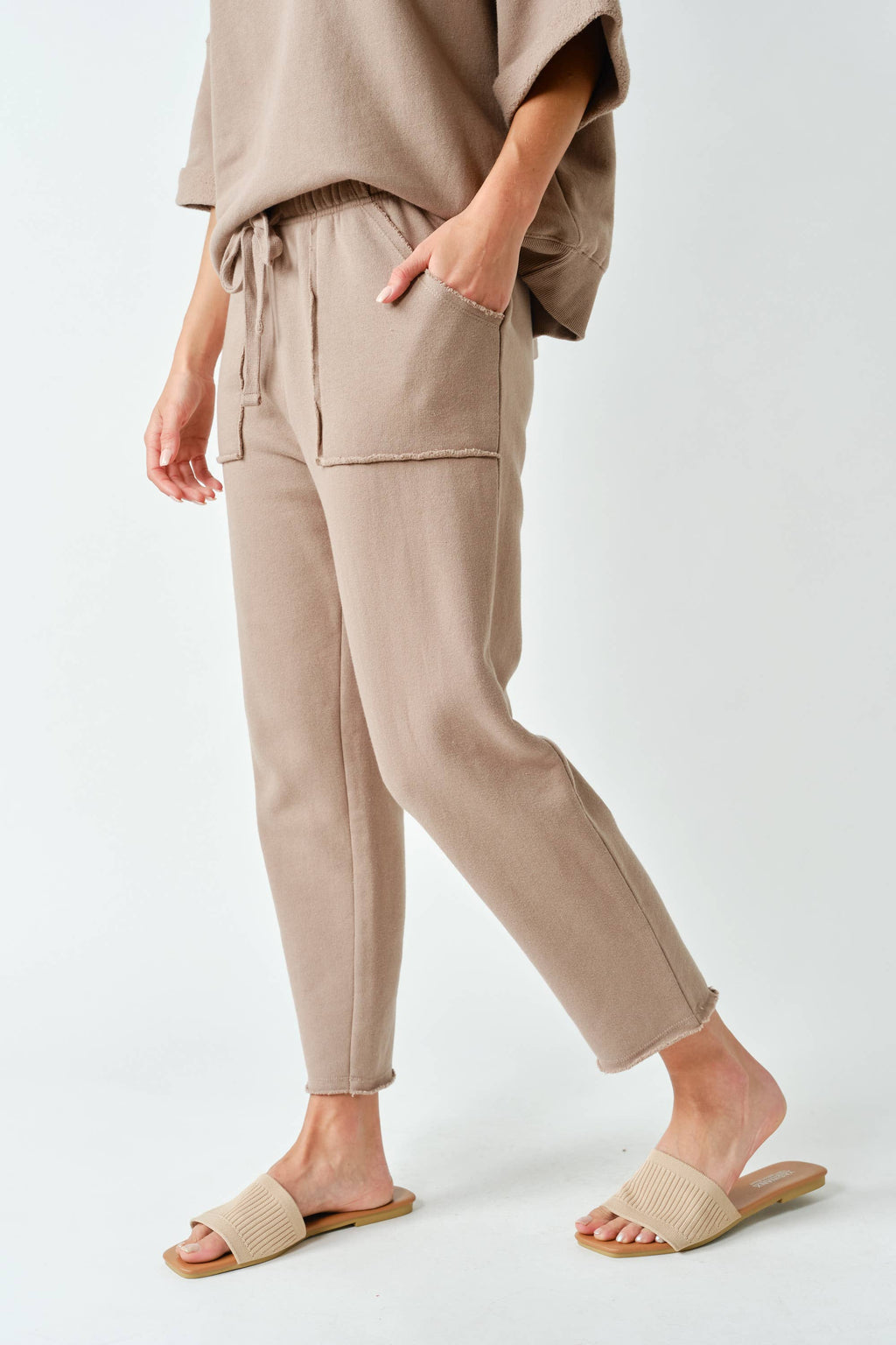 Malibu Tapered Lounge Pants | Silken Taupe