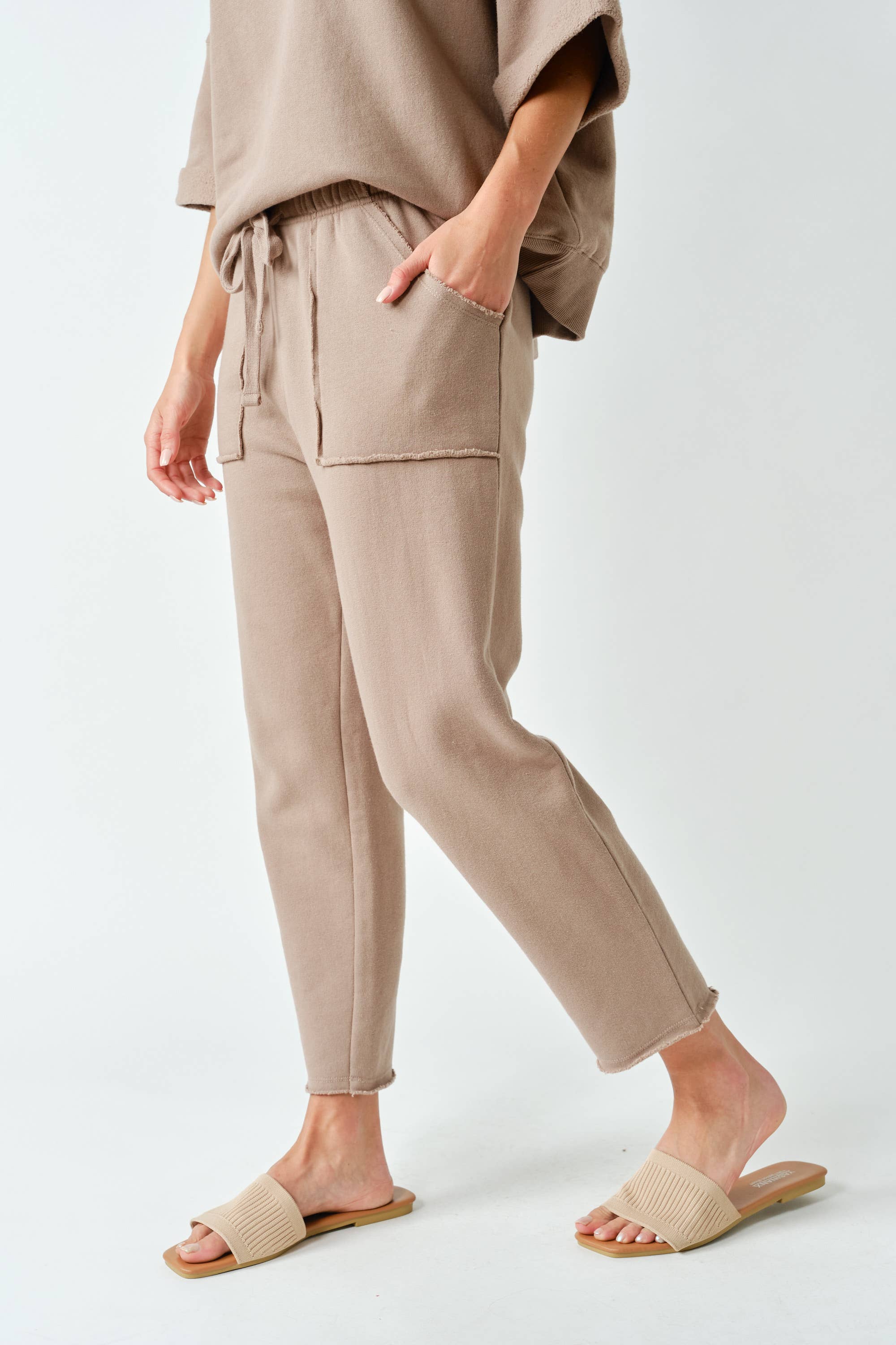 Malibu Tapered Lounge Pants | Silken Taupe