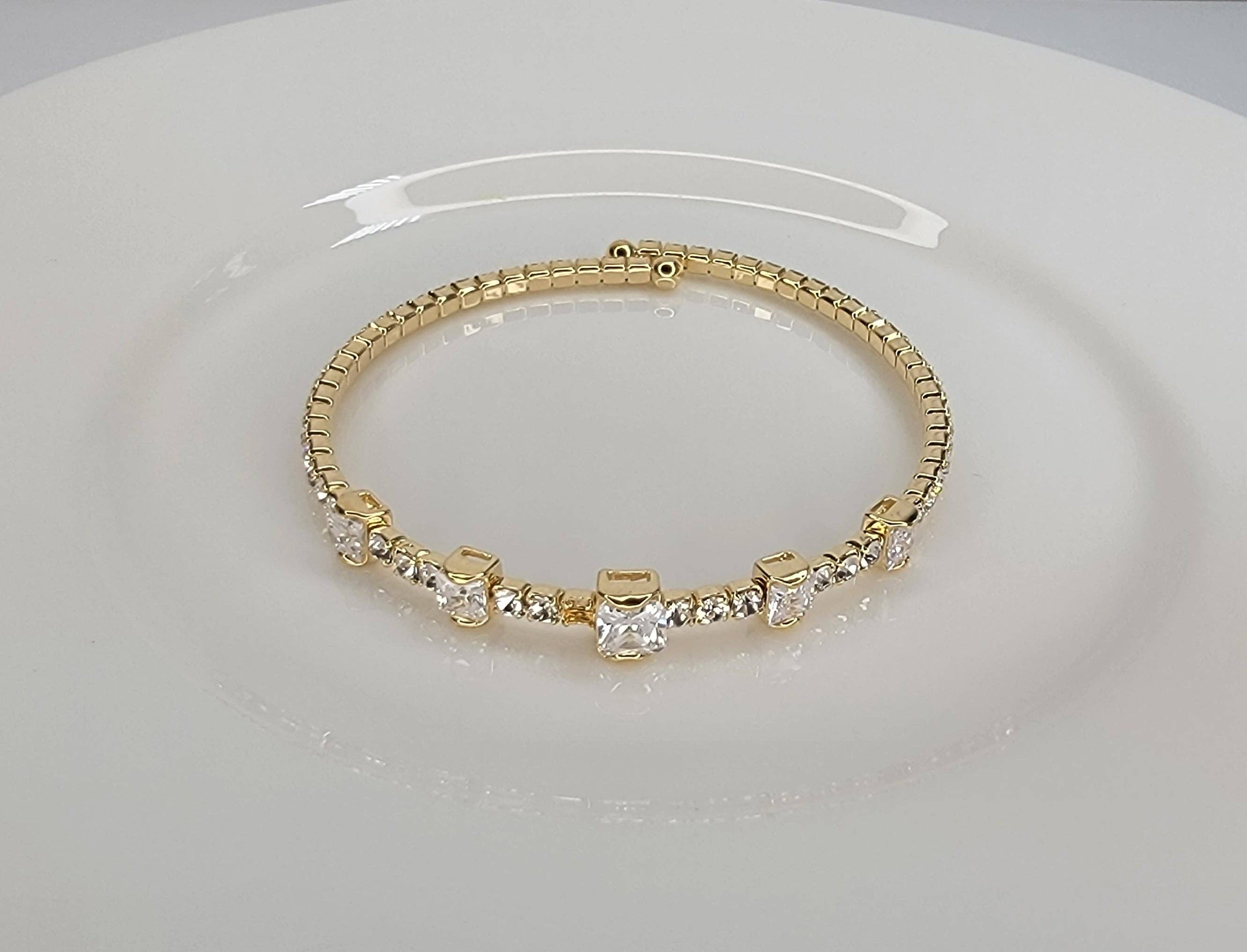 Square Cubic Stone Stackable Bracelet IG31