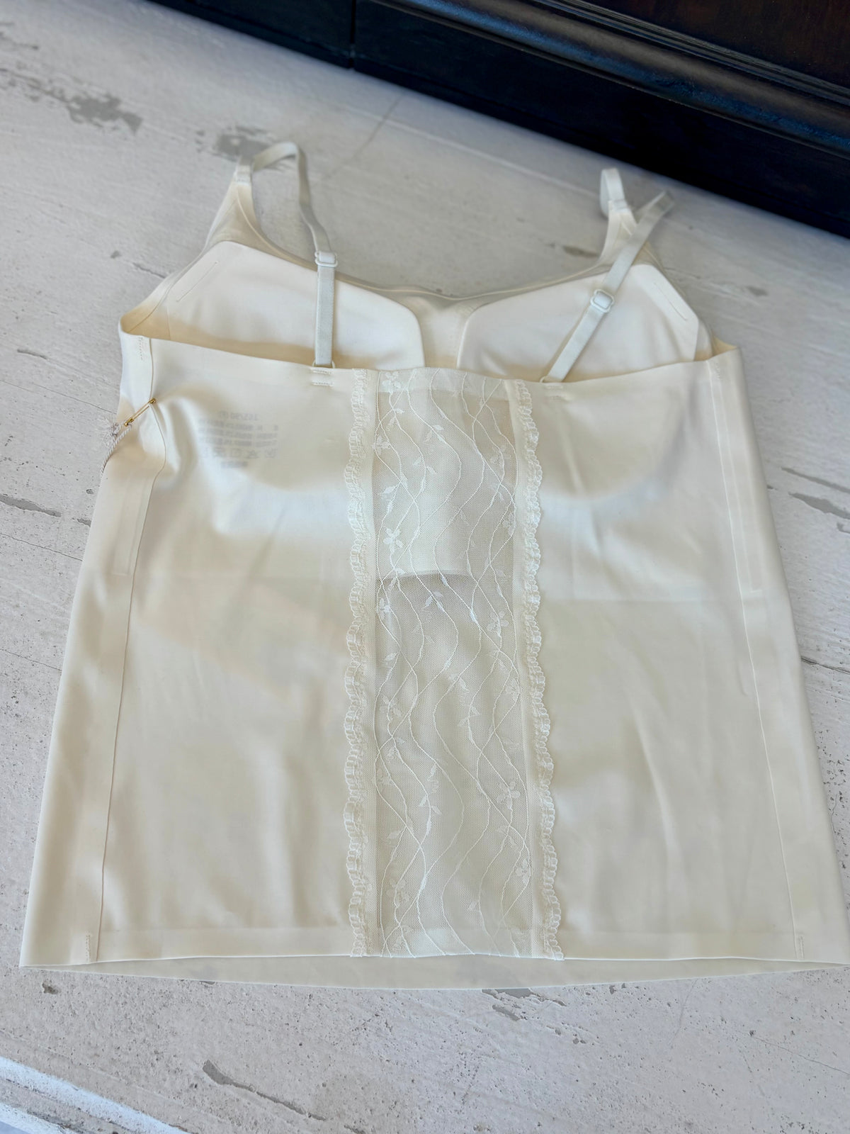 Cami w/ Floral Lace Back Panel