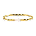Gold Beaded Bracelet w/ Cross