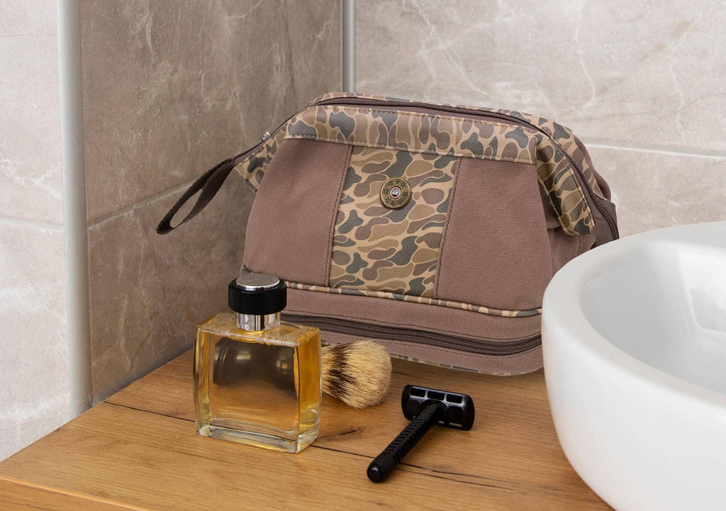 Shot Shell Brown Canvas Toiletry Bag