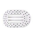 White Polka Dot Party Large Flat Round Hair Clip
