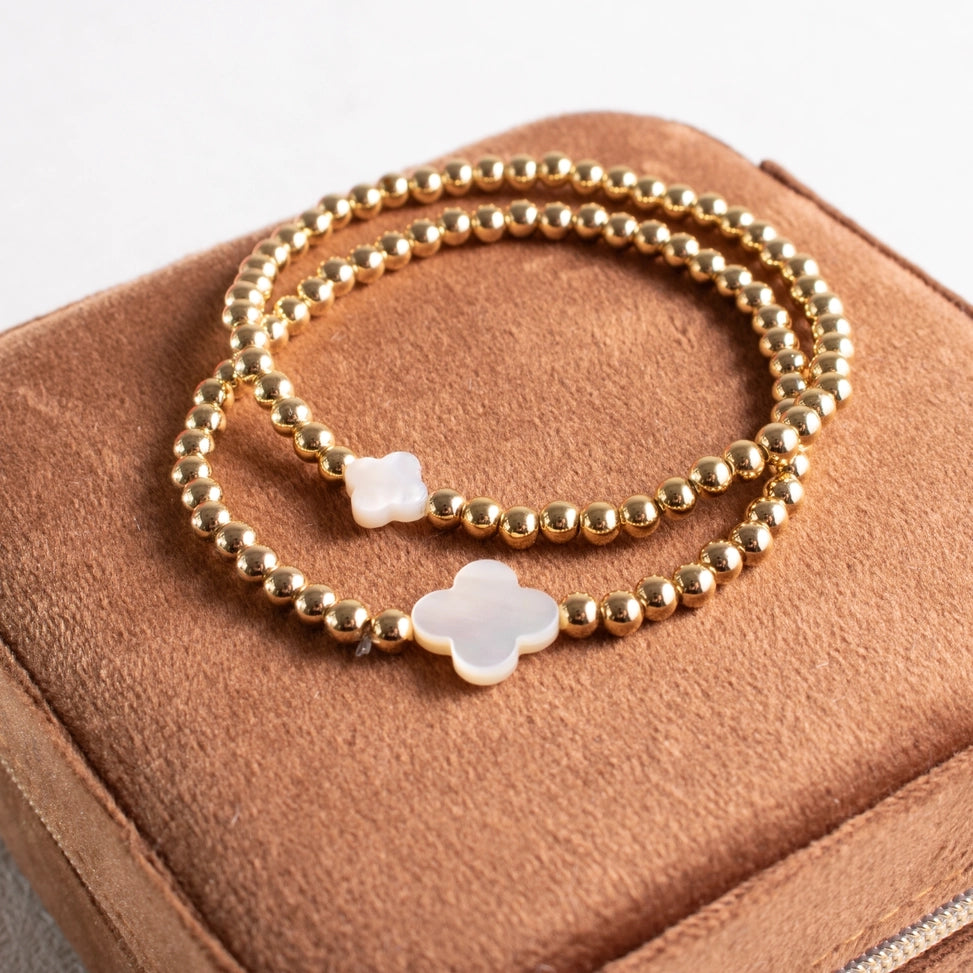 4mm Gold Beaded Bracelet