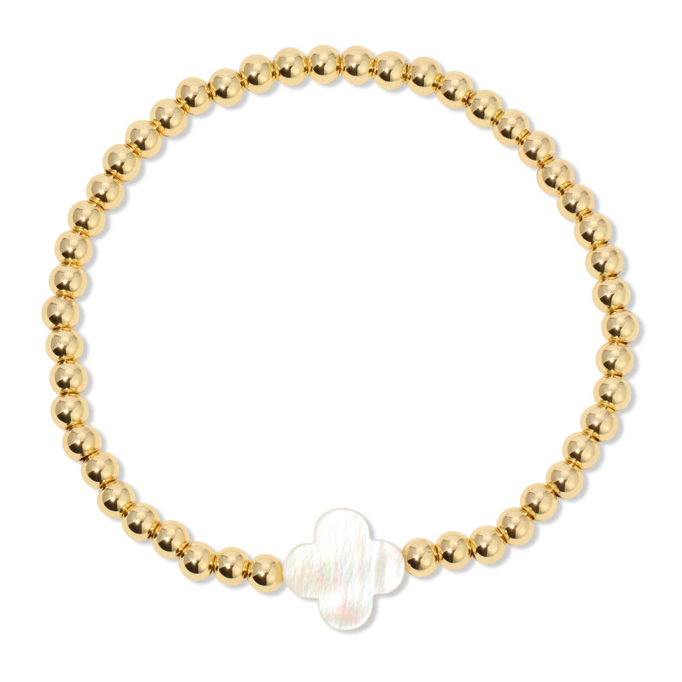 4mm Gold Beaded Bracelet