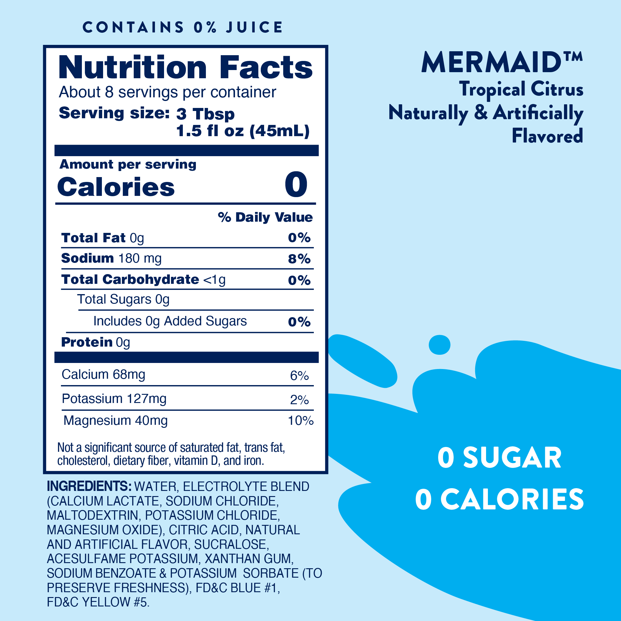 SF Mermaid Hydration Syrup w/ Electrolytes 375 ml