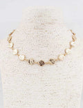 Gold Hammered Flat Circle Necklace