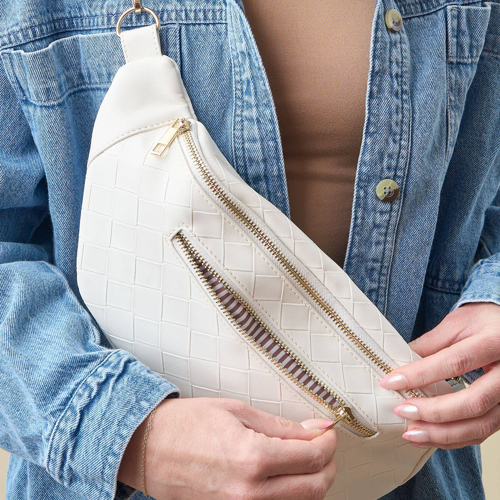Trendy Luxe Belt Bag | White