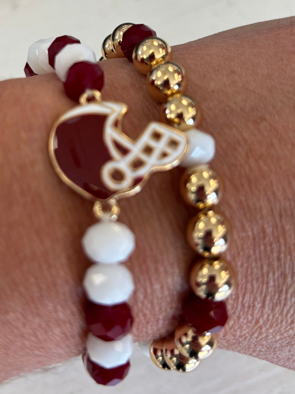 2-Piece Football Helmet Bracelets