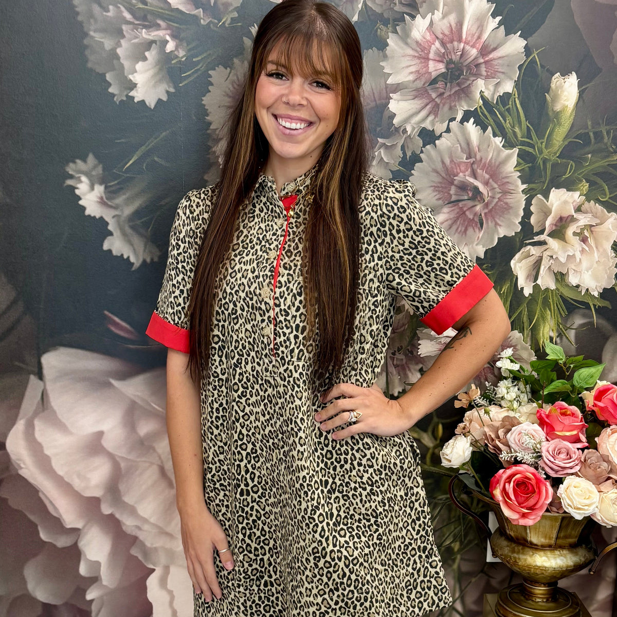 Leopard Button-Down Dress