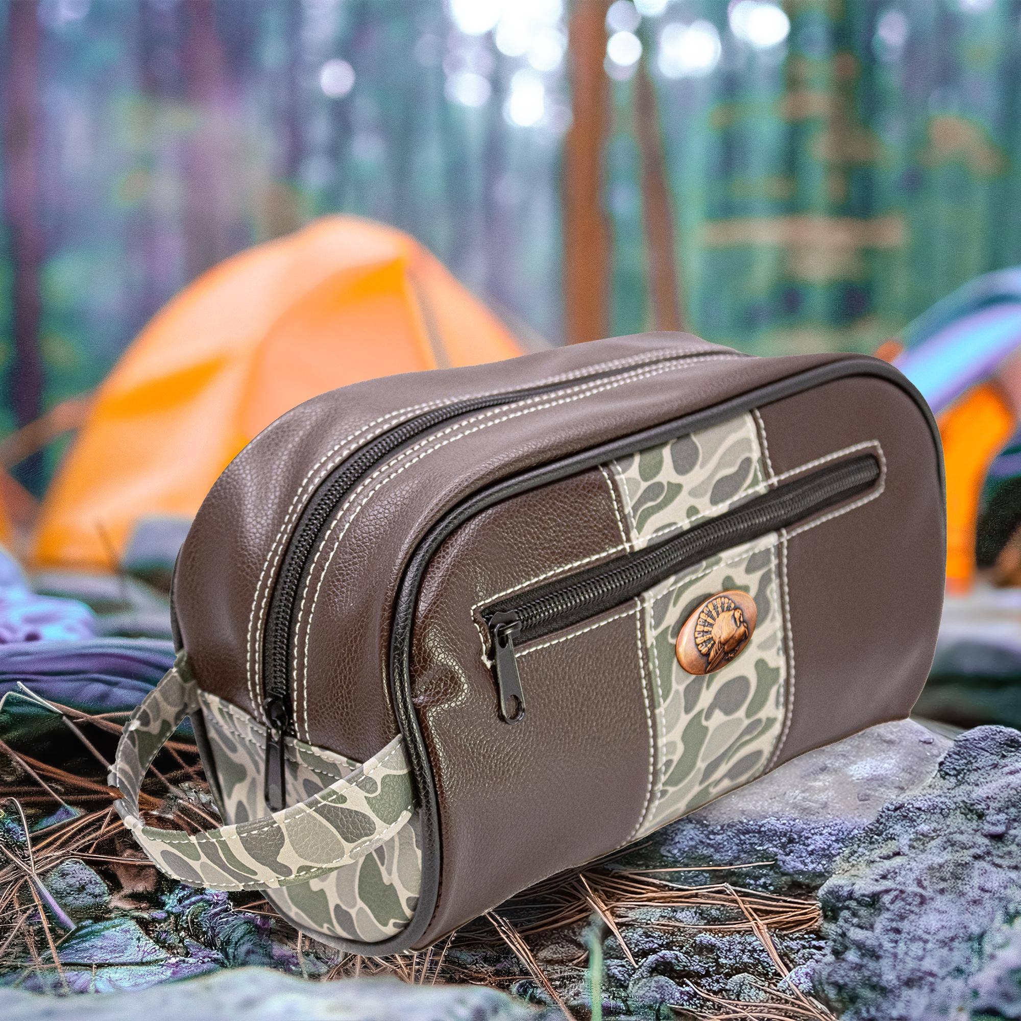 Turkey Brown Pebble Toiletry Dopp Bag
