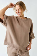 Malibu Drop Shoulder Top | Silken Taupe