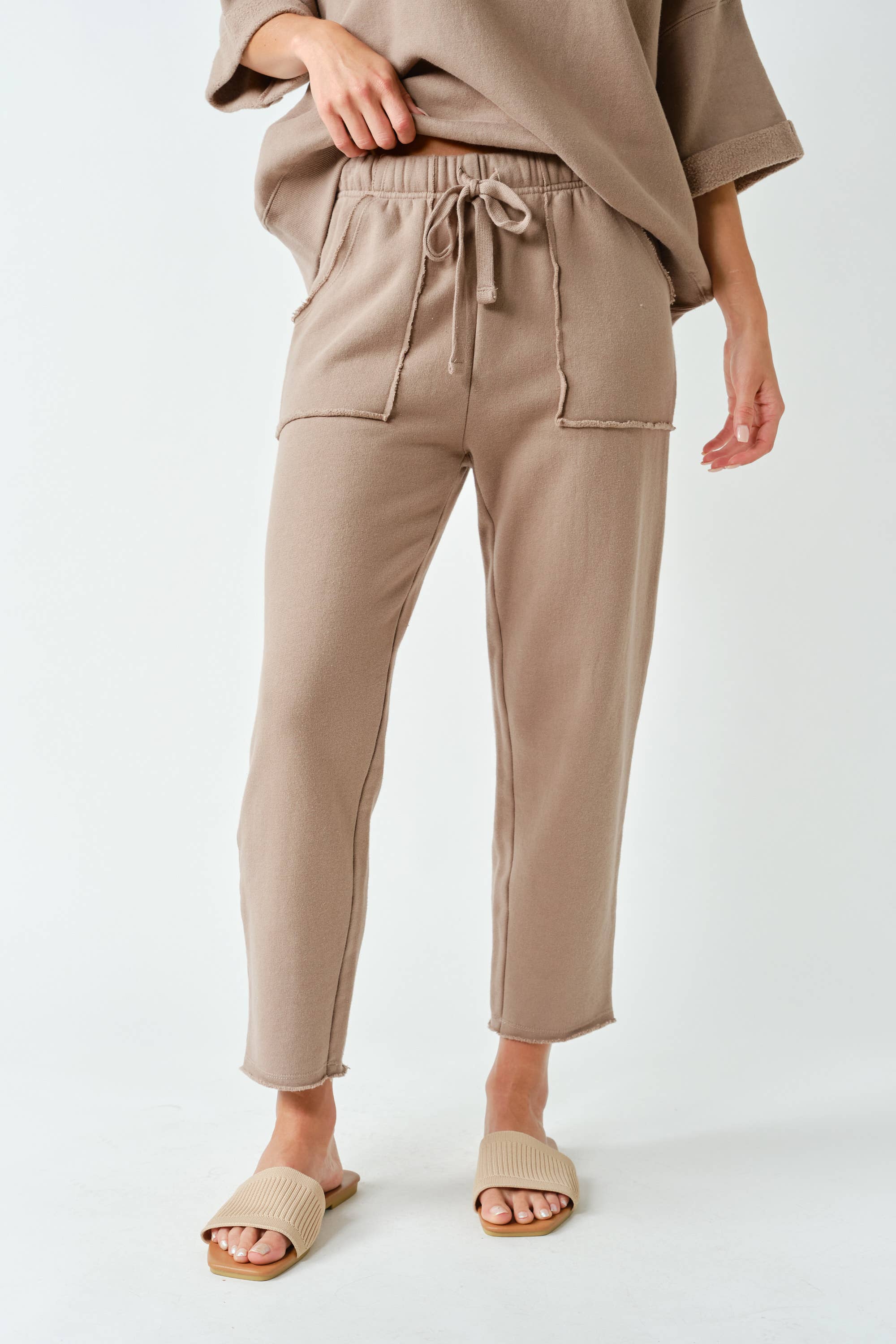 Malibu Tapered Lounge Pants | Silken Taupe