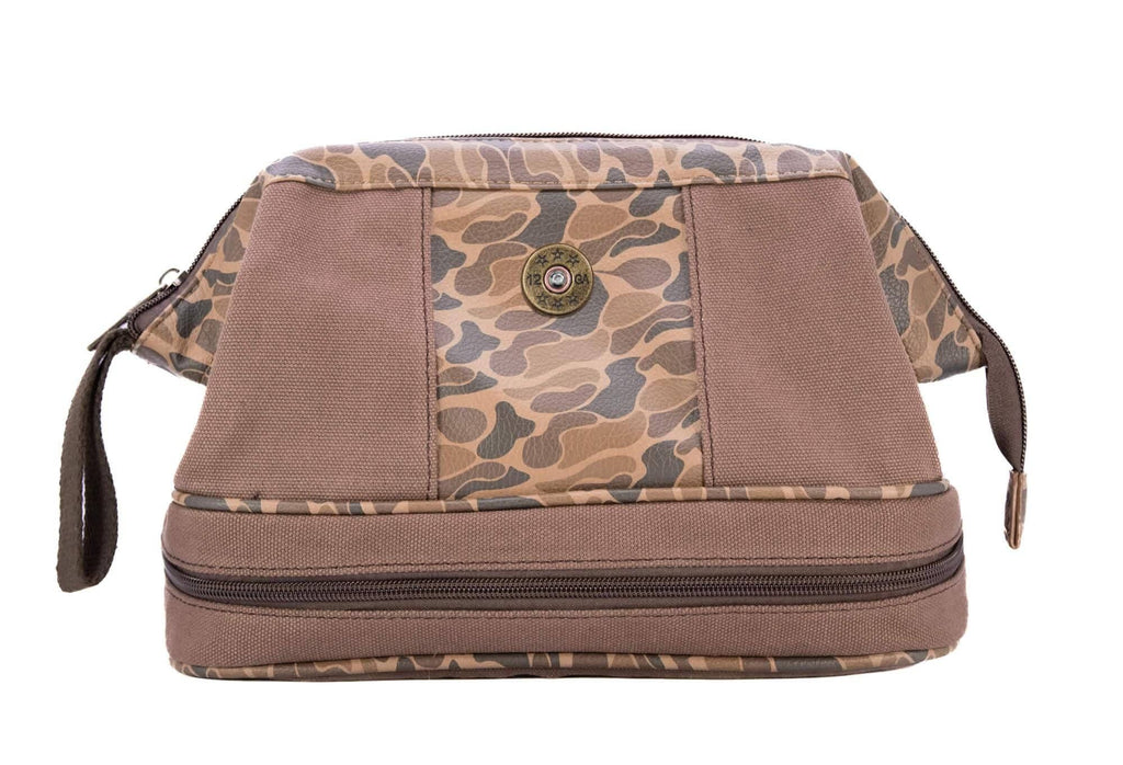 Shot Shell Brown Canvas Toiletry Bag