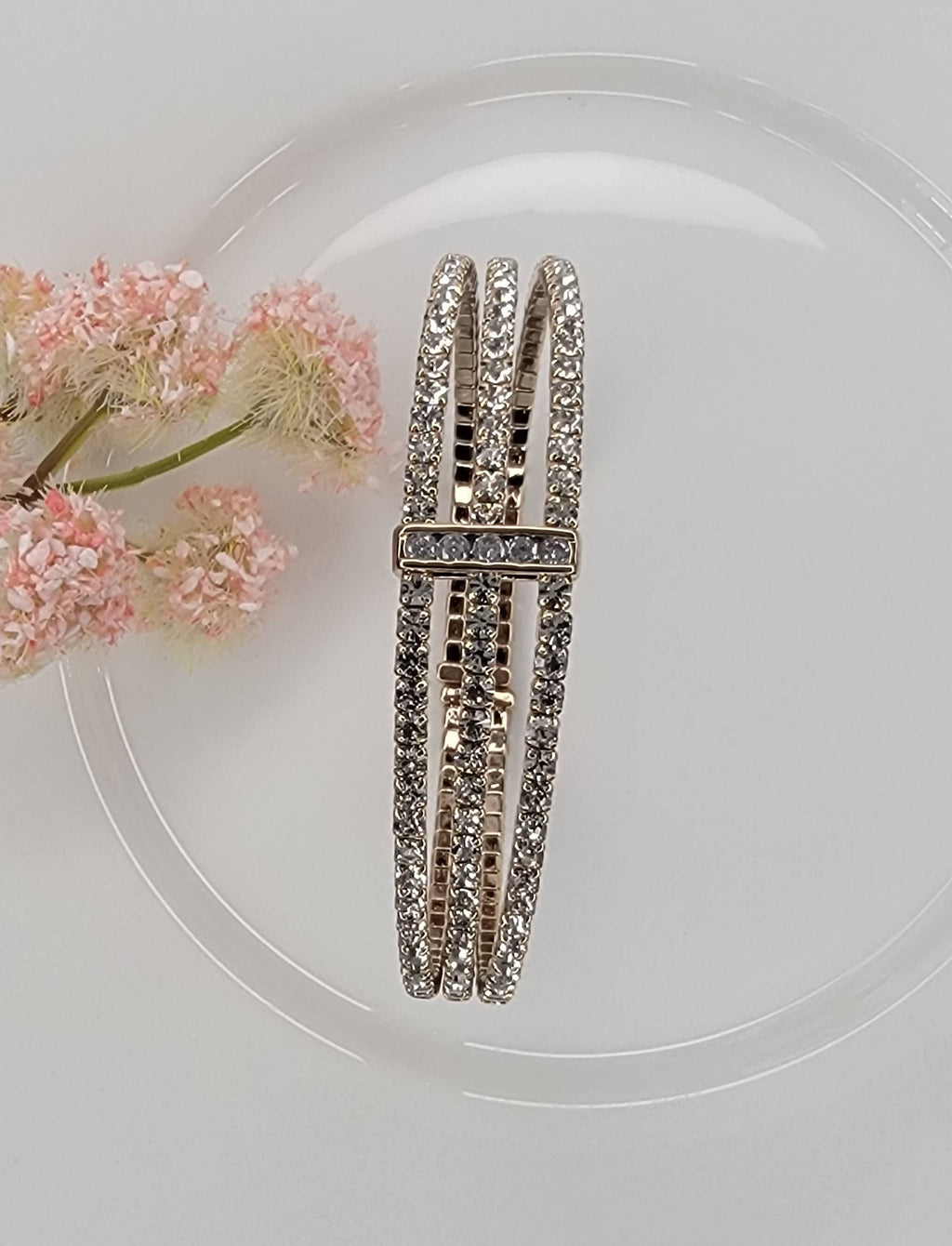 Triple Layer Rhinestone Bracelet