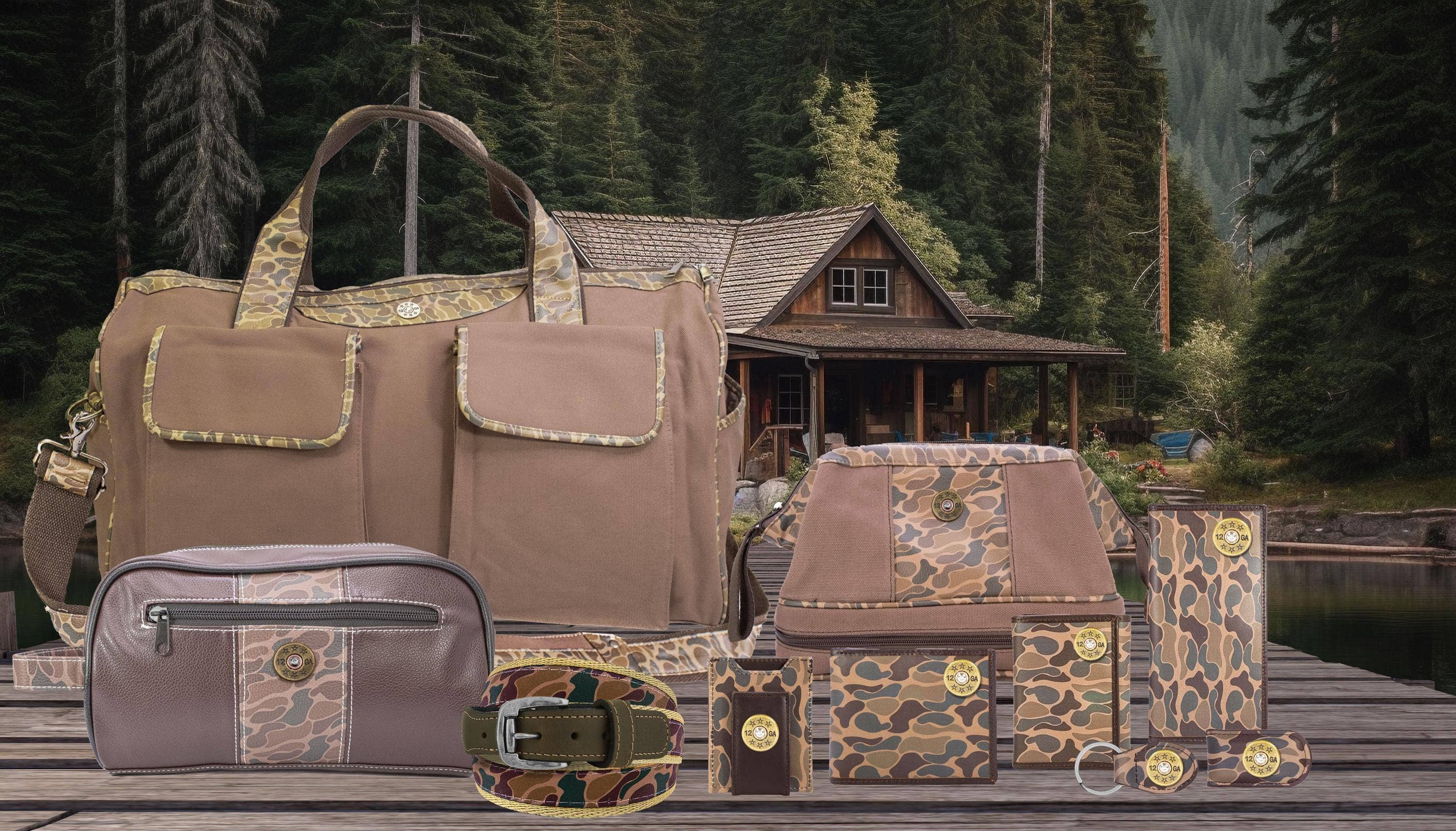 Shot Shell Brown Canvas Toiletry Bag
