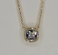 Cubic Zirconia Square Baguette Necklace