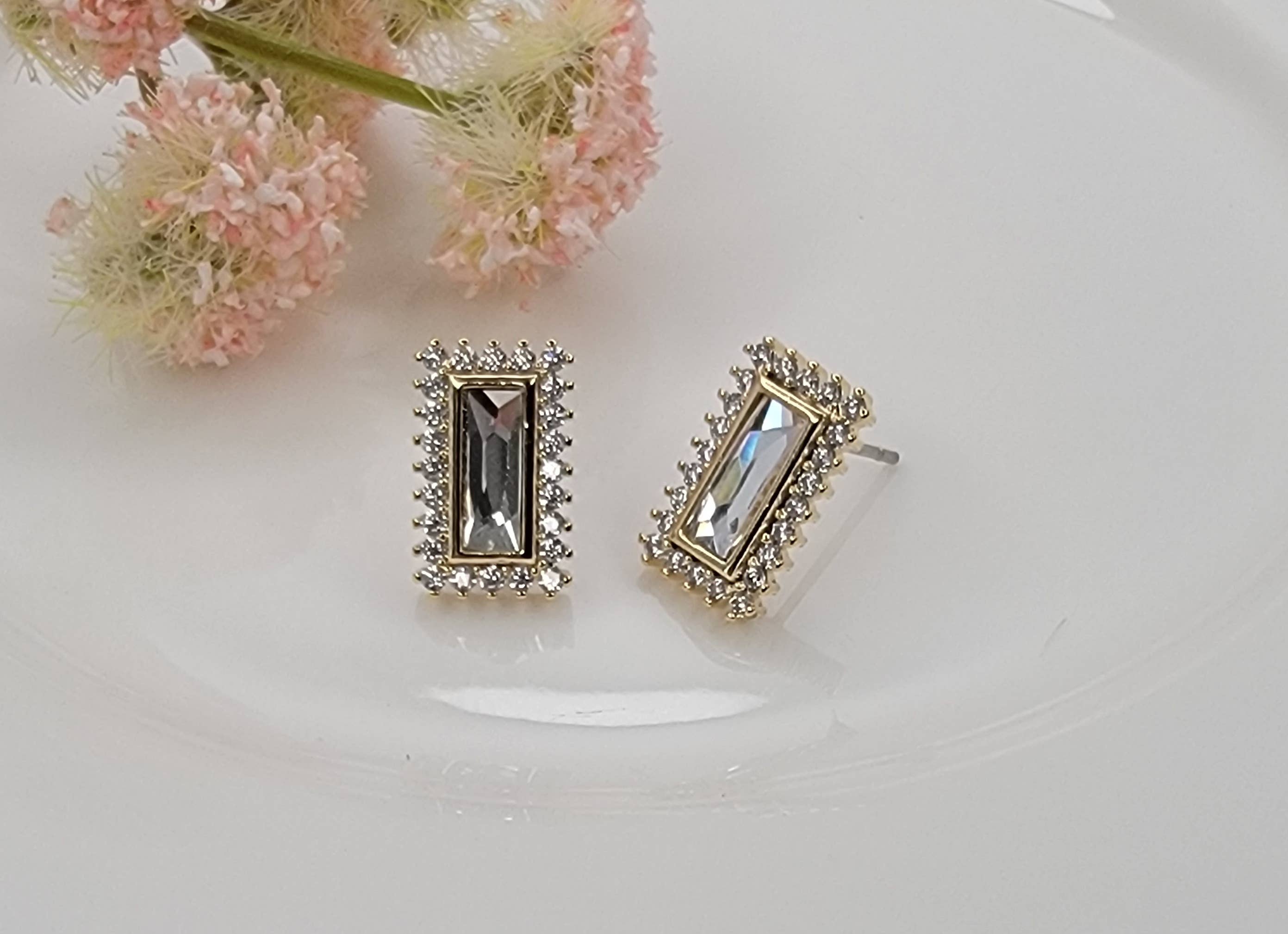 Rectangle Post Earrings