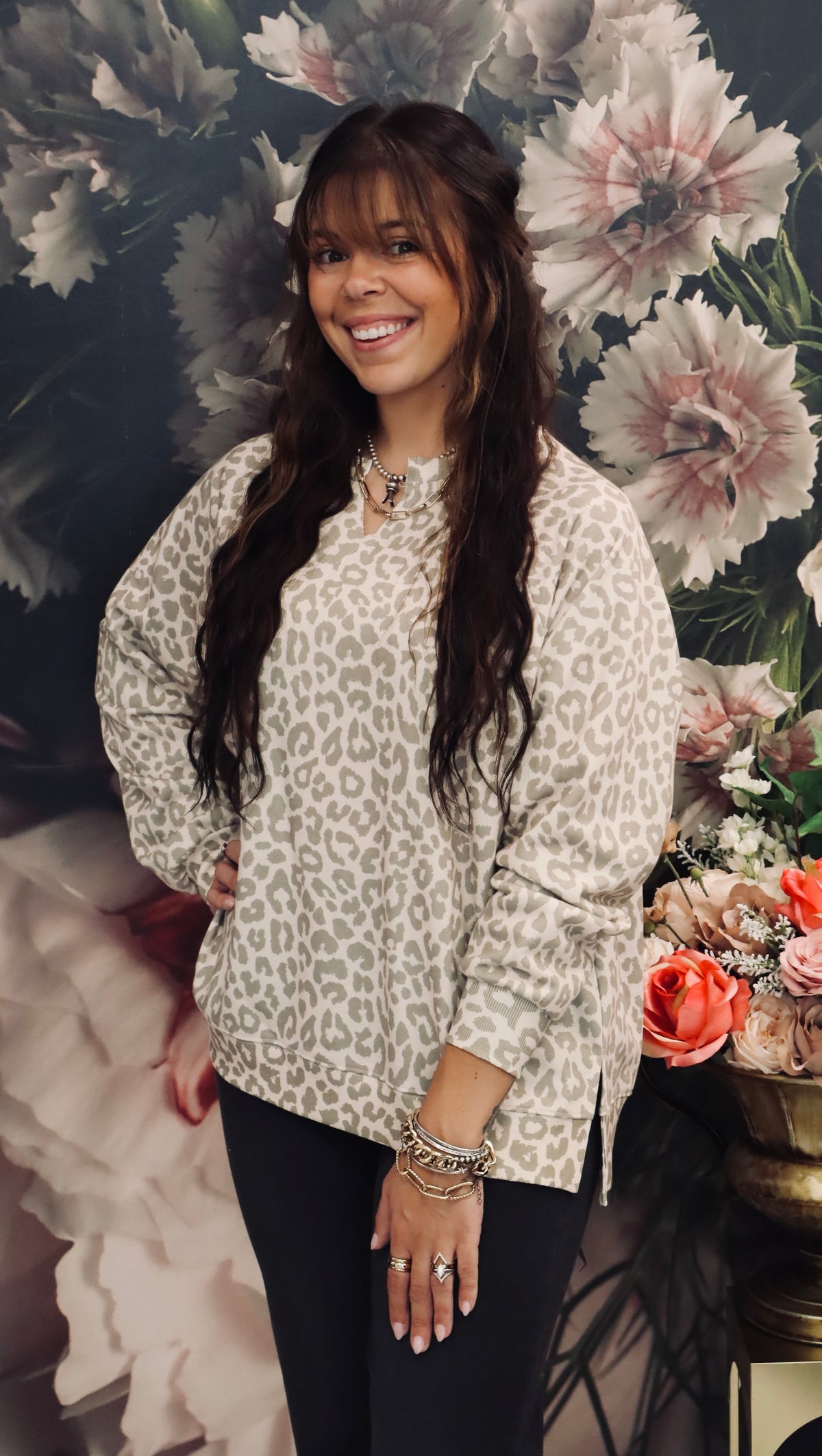 Tan Leopard Pullover