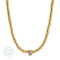 Gold Beaded Heart Necklace