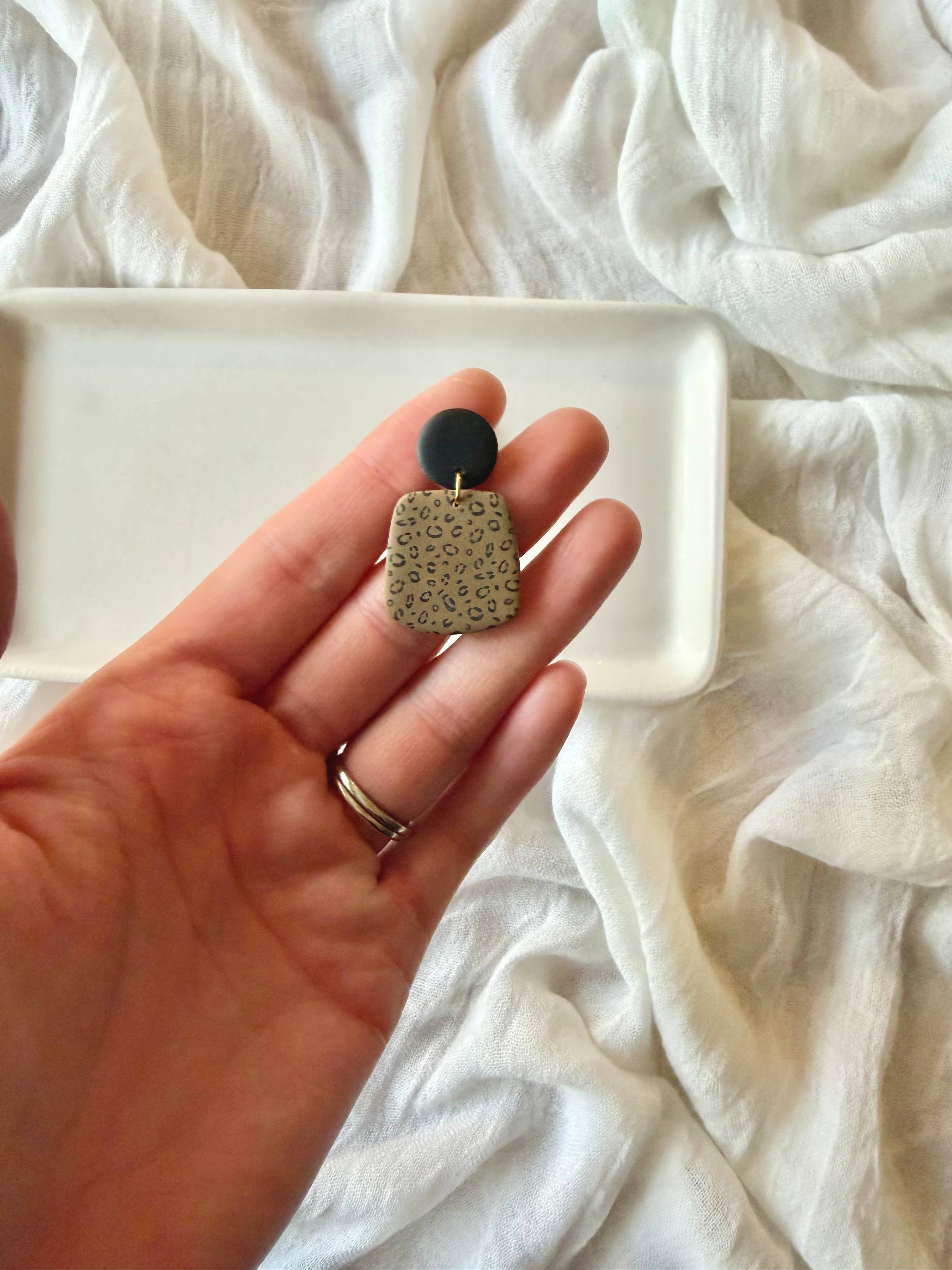 Cheetah Print Clay Earrings