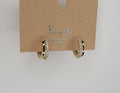 Gold/CZ Double Huggie Hoops