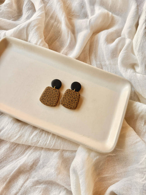 Cheetah Print Clay Earrings