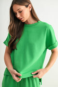 Luxe Rib Lounge Tee | Green Pop