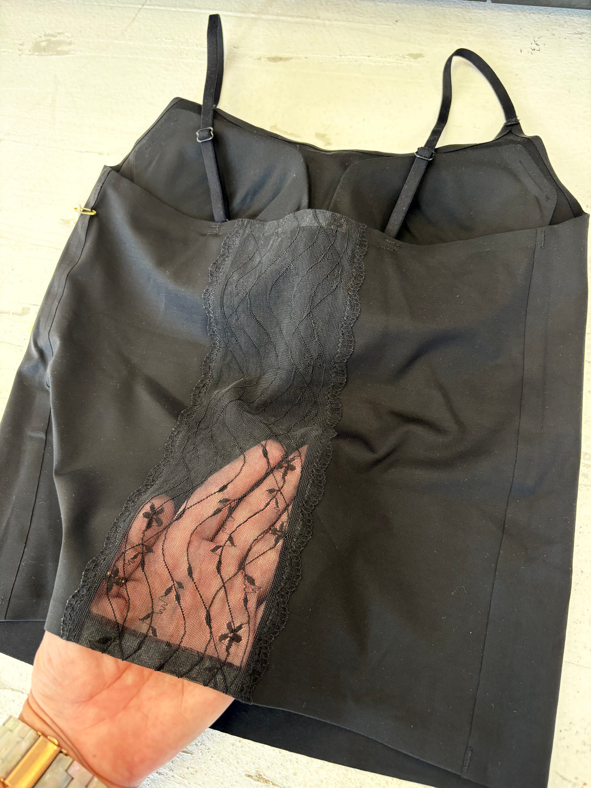 Cami w/ Floral Lace Back Panel