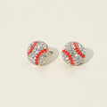 Rhinestone Baseball Stud Earrings