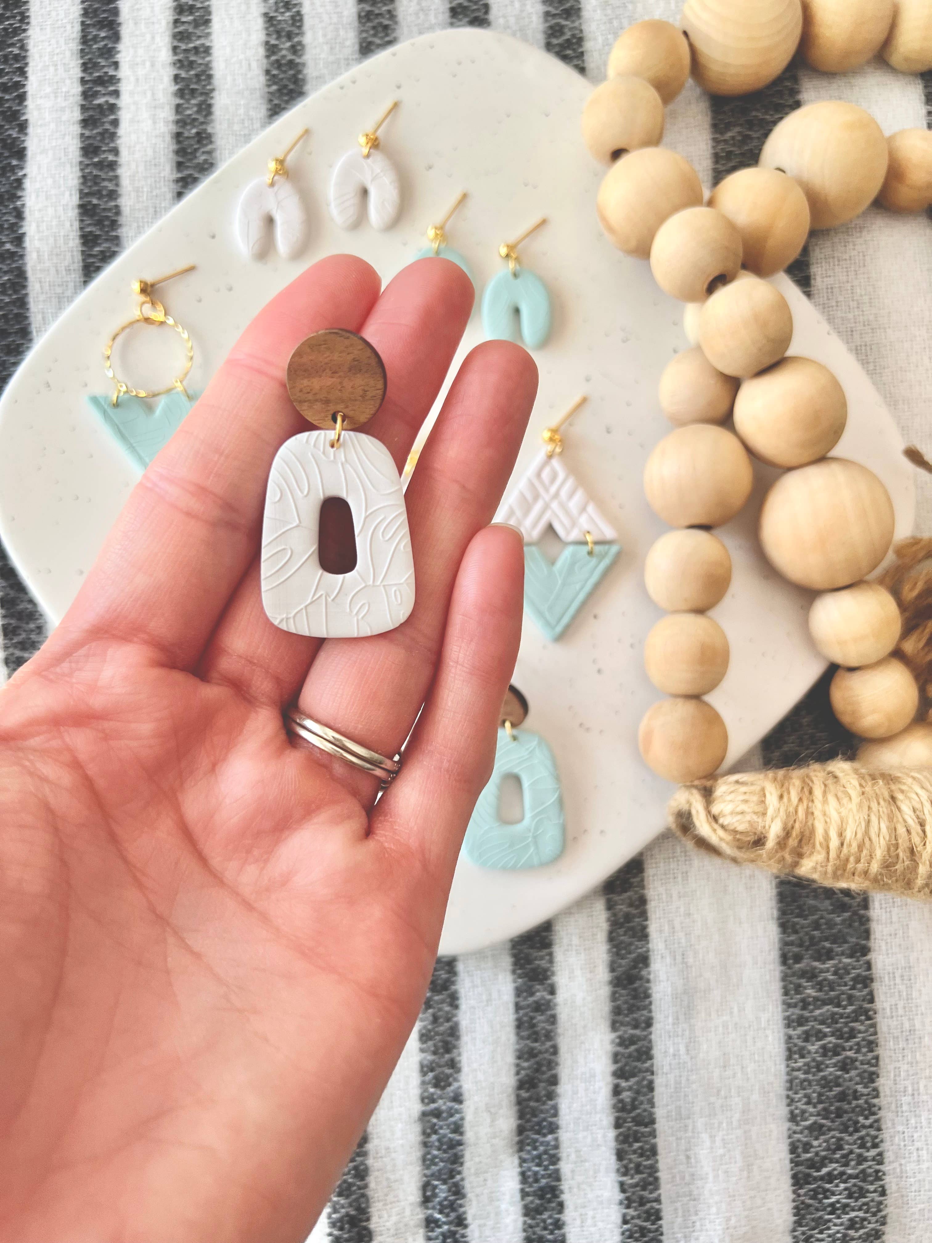 Monstera Leaf Clay Earrings