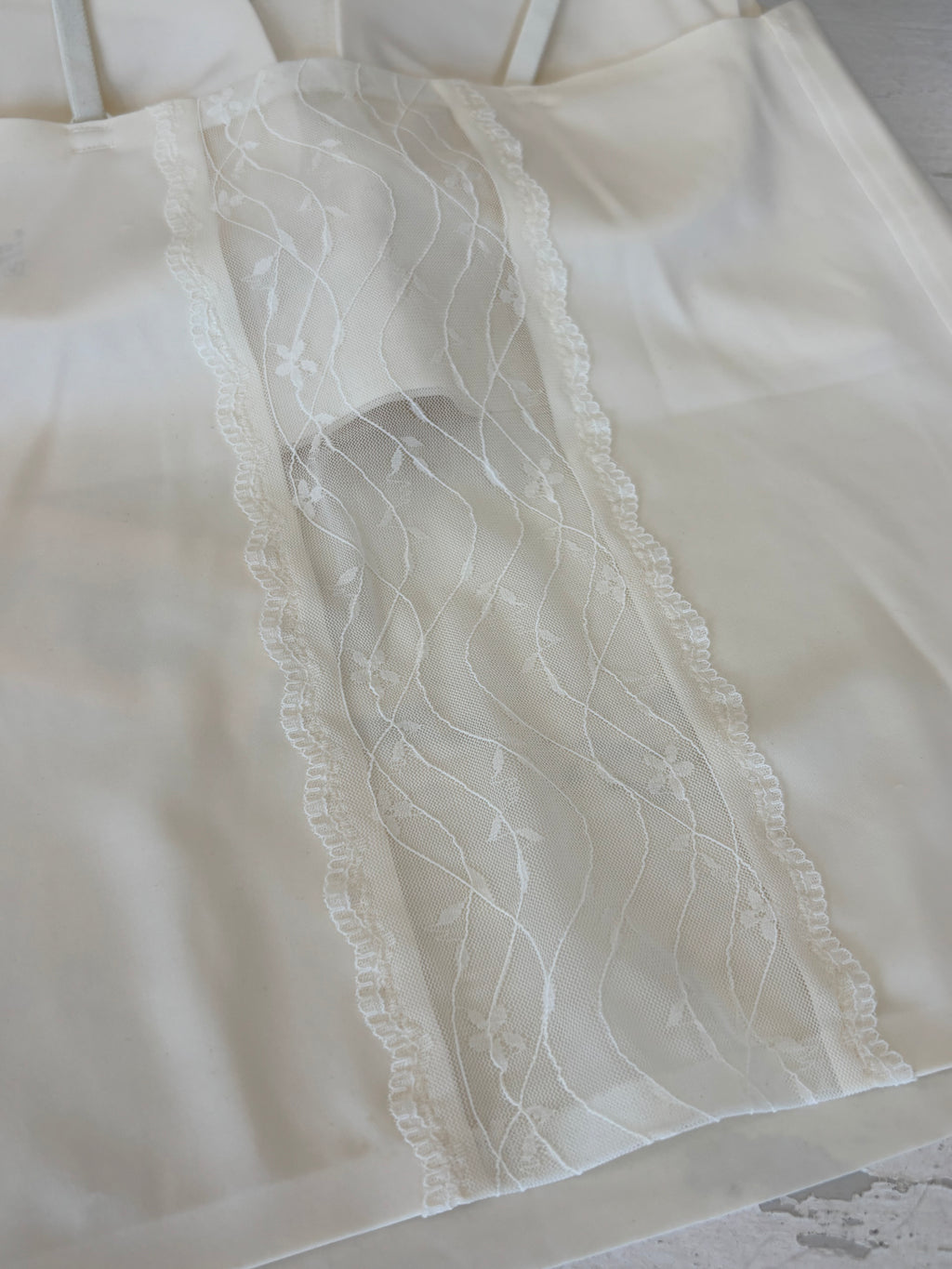 Cami w/ Floral Lace Back Panel