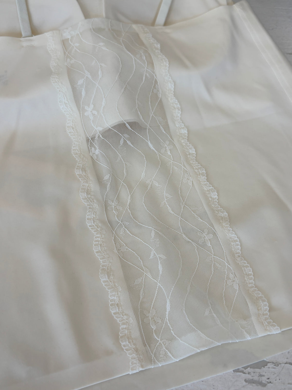 Cami w/ Floral Lace Back Panel