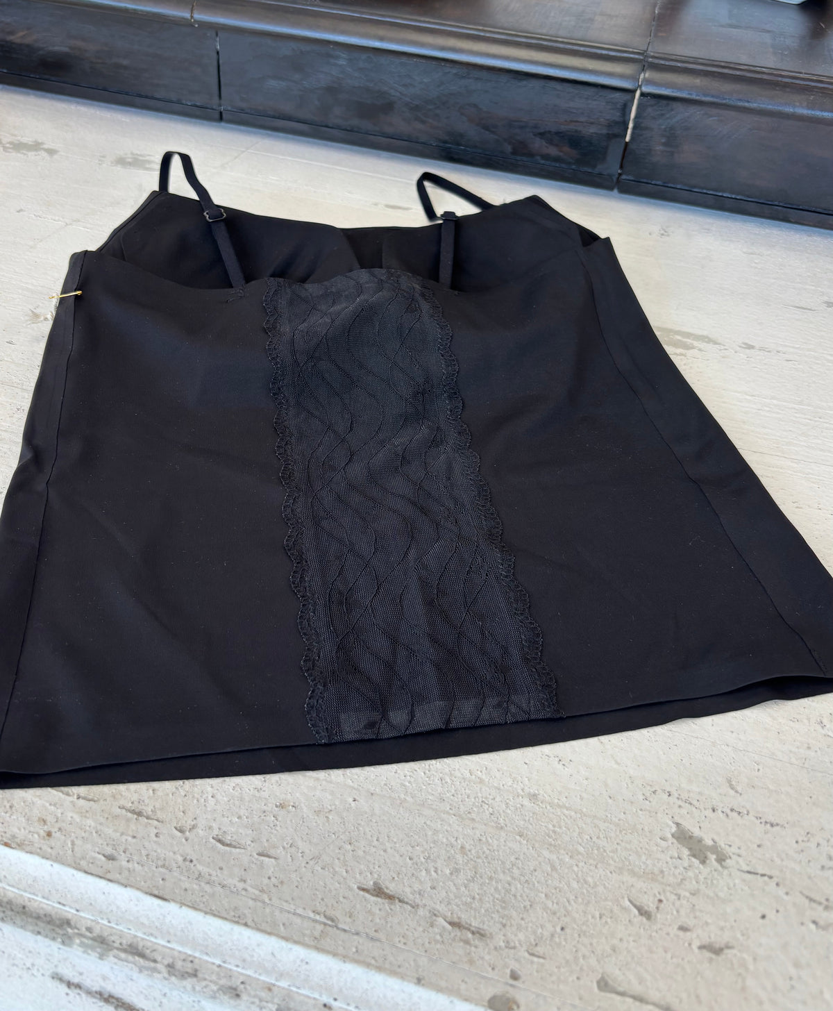 Cami w/ Floral Lace Back Panel